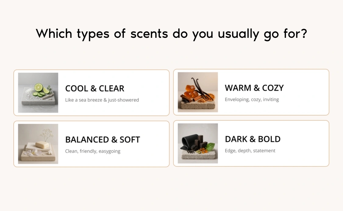 CHOISIS UN OU PLUSIEURS PARFUMS